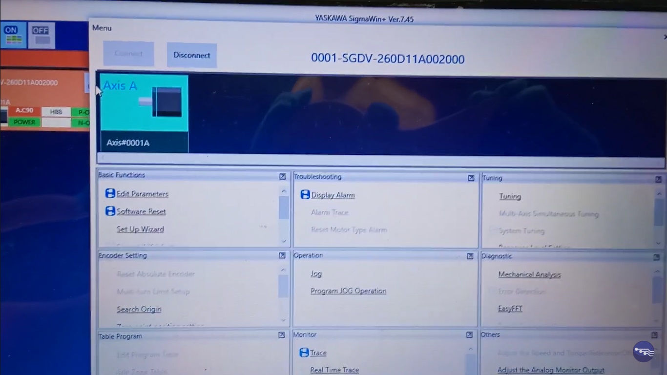 Conserto Servo Drive Yaskawa Servopack Software Programação Backup Parametrização
